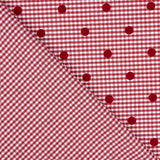 Red Flocked Polka Dot Cotton Vichy - Ribes y Casals