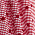 Red Flocked Polka Dot Cotton Vichy - Ribes y Casals