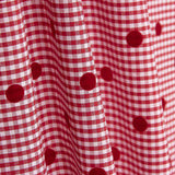 Red Flocked Polka Dot Cotton Vichy - Ribes y Casals