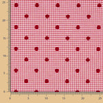 Red Flocked Polka Dot Cotton Vichy - Ribes y Casals