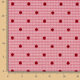 Red Flocked Polka Dot Cotton Vichy - Ribes y Casals