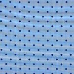 Blue Flocked Cotton with Blue Polka Dots - Ribes y Casals