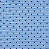 Blue Flocked Cotton with Blue Polka Dots - Ribes y Casals