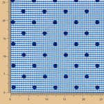 Blue Flocked Cotton with Blue Polka Dots - Ribes y Casals