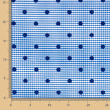 Blue Flocked Cotton with Blue Polka Dots - Ribes y Casals