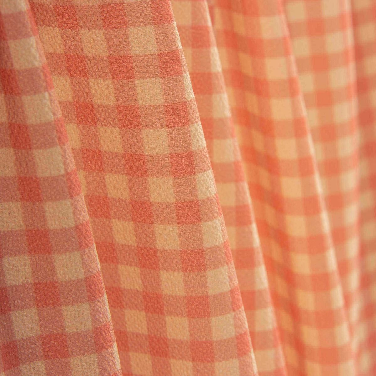 Vichy Crepe Orange and Coral - Ribes y Casals