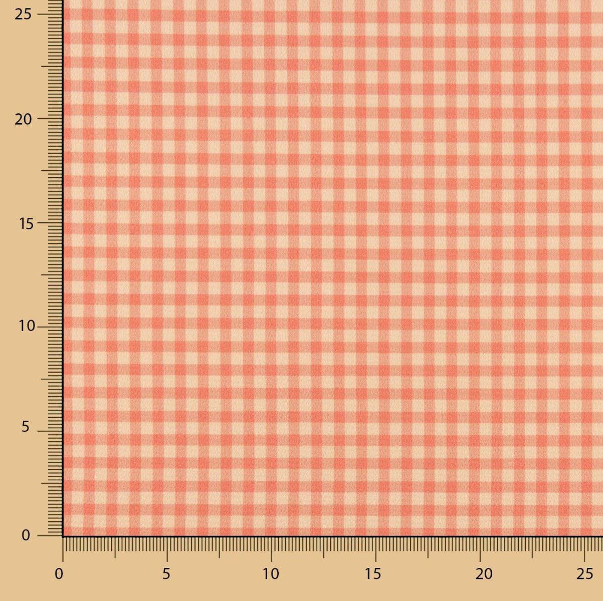 Vichy Crepe Orange and Coral - Ribes y Casals