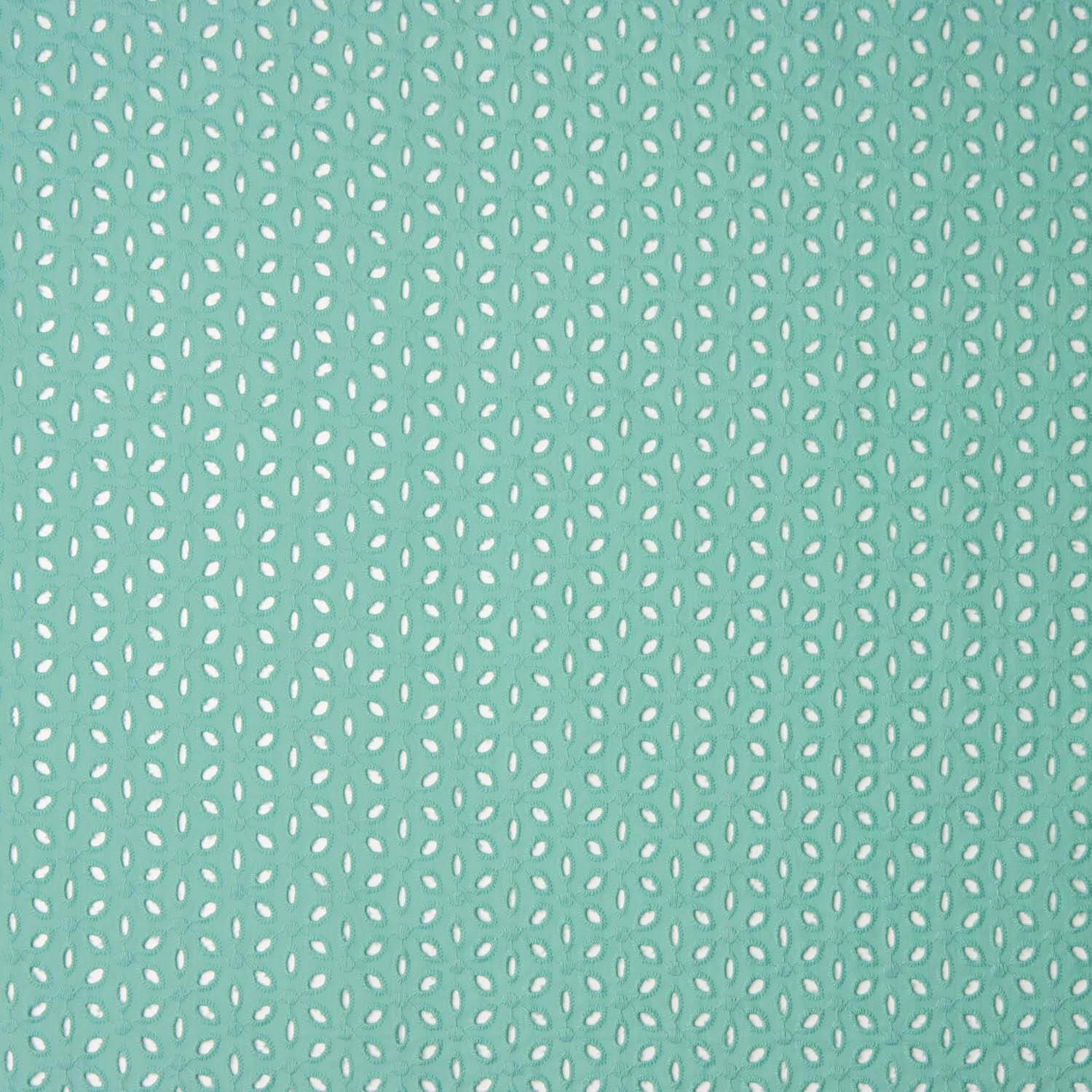 Swiss Embroidery Petals Aqua Green - Ribes y Casals