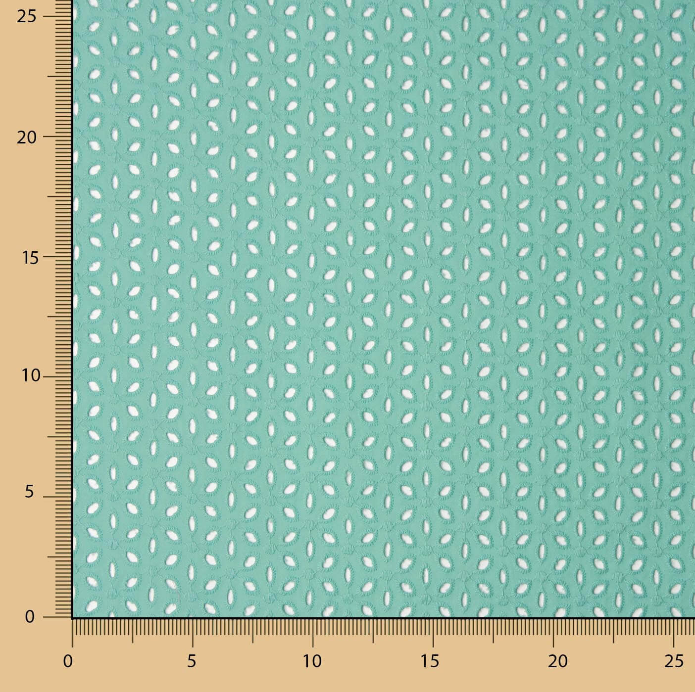 Swiss Embroidery Petals Aqua Green - Ribes y Casals