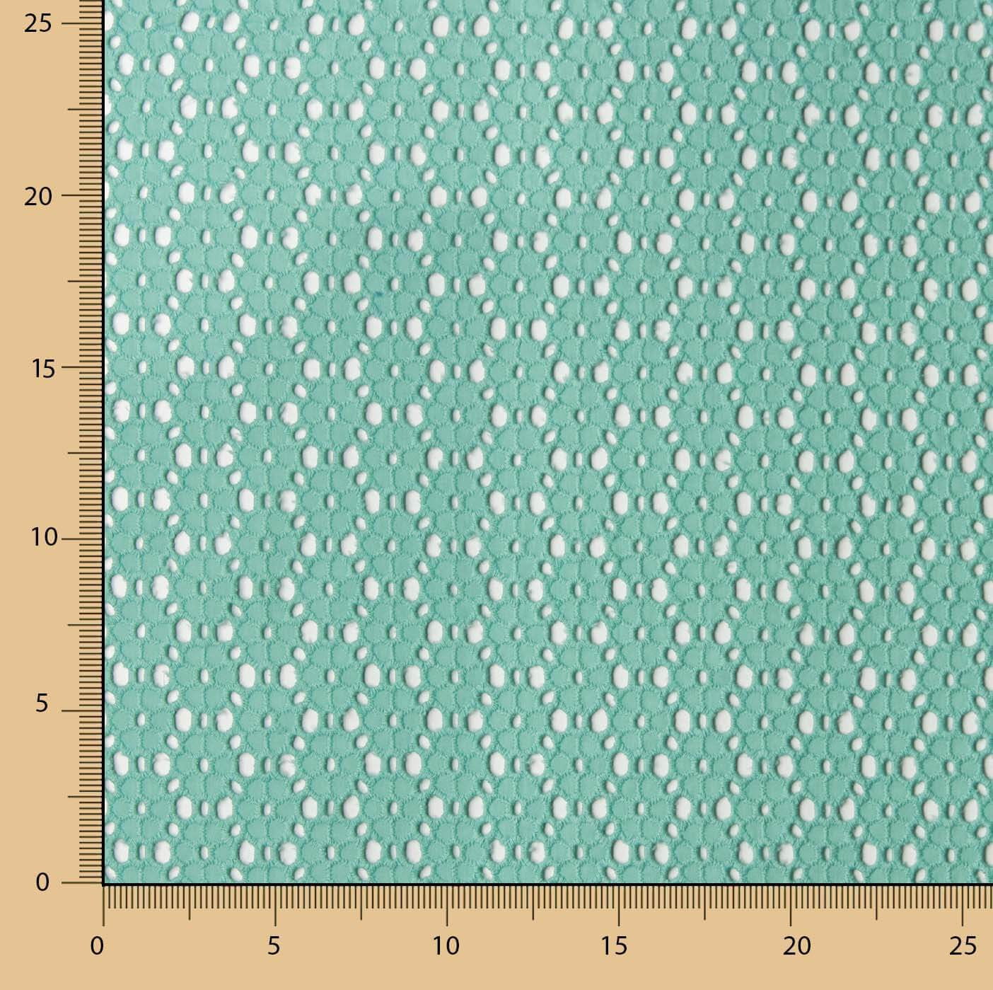 Swiss Embroidery Water Green Daisy - Ribes y Casals