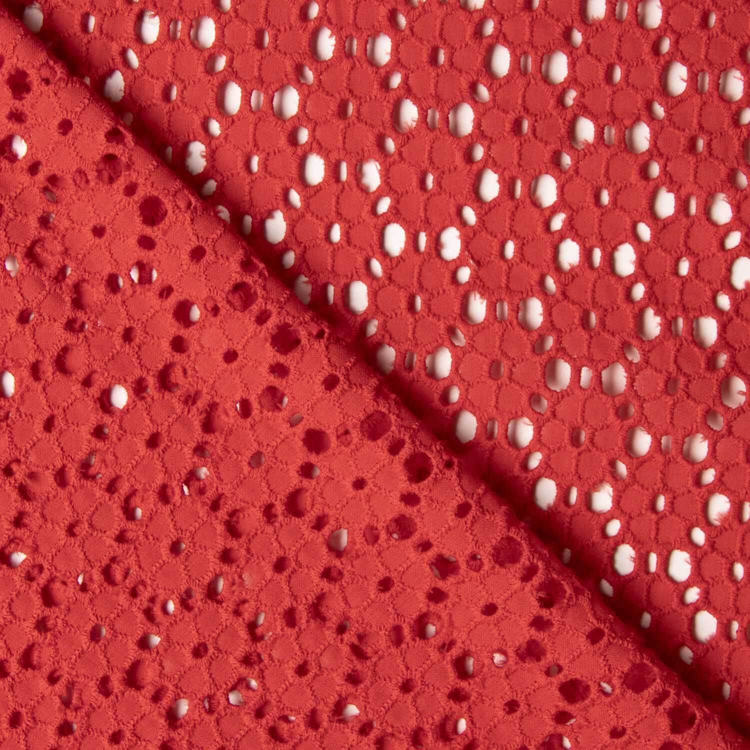 Swiss Embroidery Red Daisy - Ribes y Casals