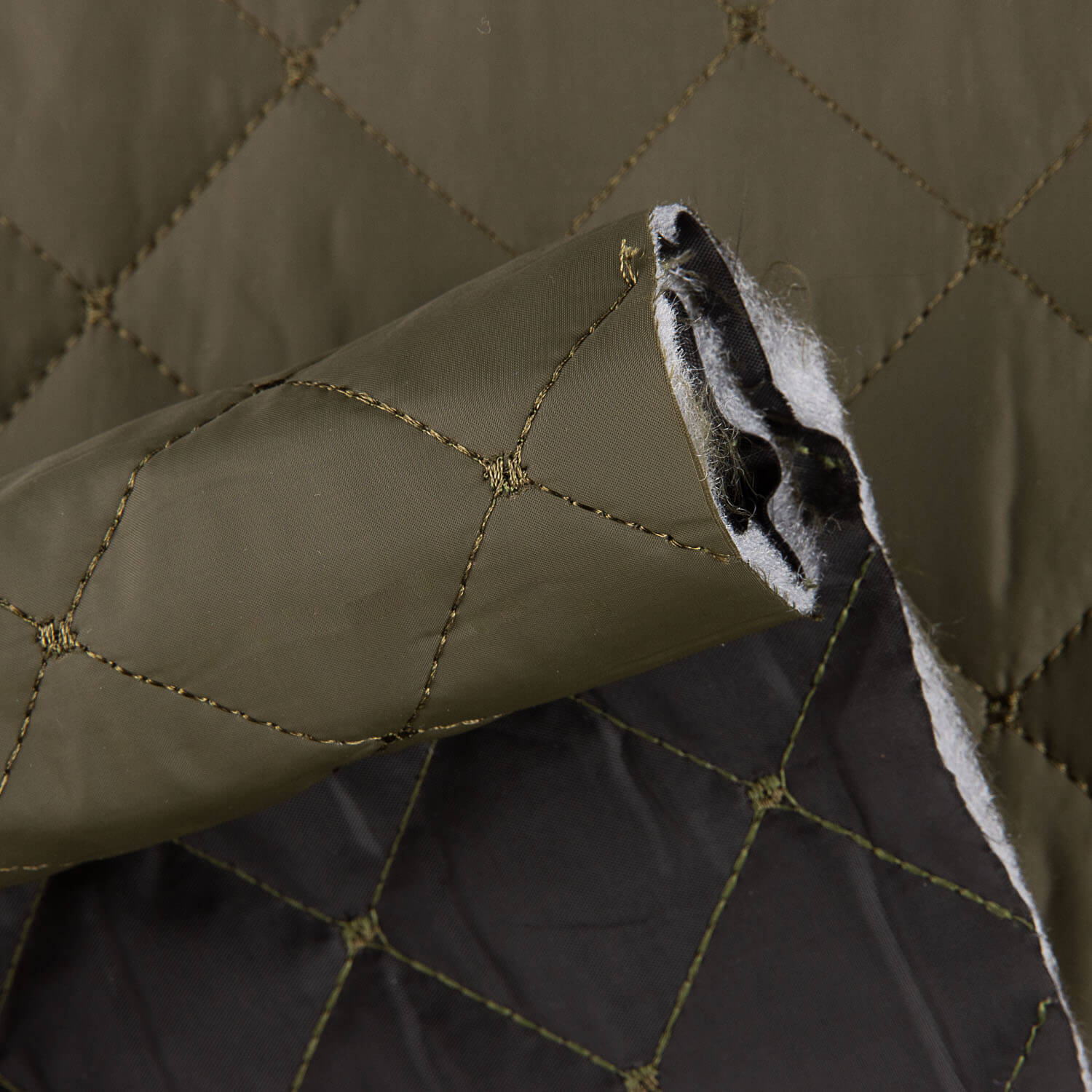 Double-sided quilted lining in khaki and black - Ribes y Casals