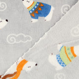 Printed Coral Fleece with Polar Bears and Walruses - Ribes y Casals