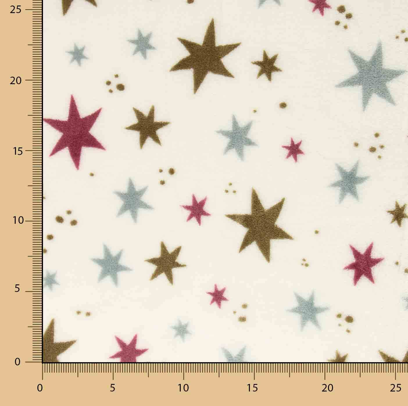 Multicoloured Star-Printed Coral Fleece - Ribes y Casals