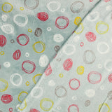 Seafoam Green Circles Printed Coral Fleece - Ribes y Casals