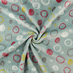 Seafoam Green Circles Printed Coral Fleece - Ribes y Casals