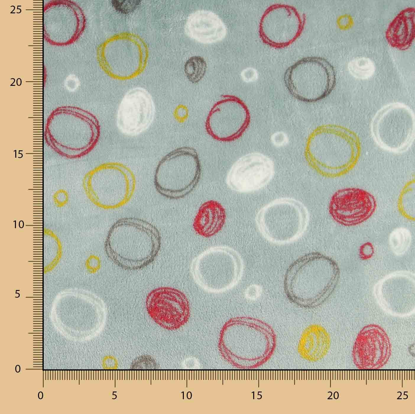 Seafoam Green Circles Printed Coral Fleece - Ribes y Casals