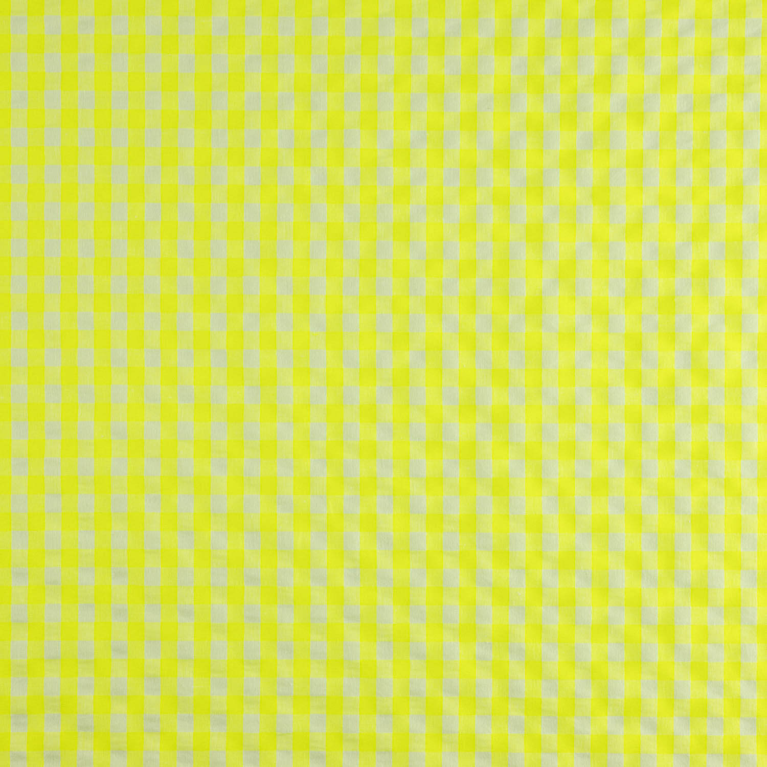 Neon Yellow Checked Seersucker Poplin - Ribes y Casals