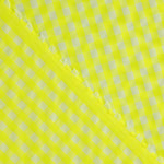 Neon Yellow Checked Seersucker Poplin - Ribes y Casals