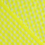 Neon Yellow Checked Seersucker Poplin - Ribes y Casals