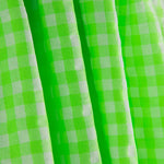 Neon Green Checked Seersucker Poplin - Ribes y Casals
