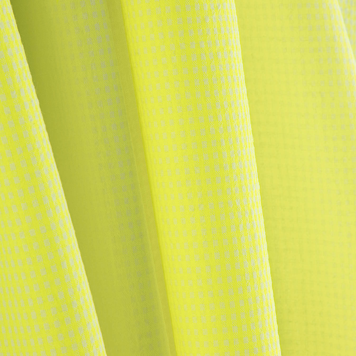 Neon Yellow Mini Check Seersucker Poplin - Ribes y Casals