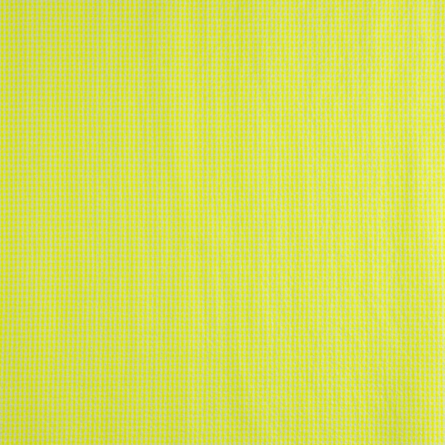 Neon Yellow Mini Check Seersucker Poplin - Ribes y Casals