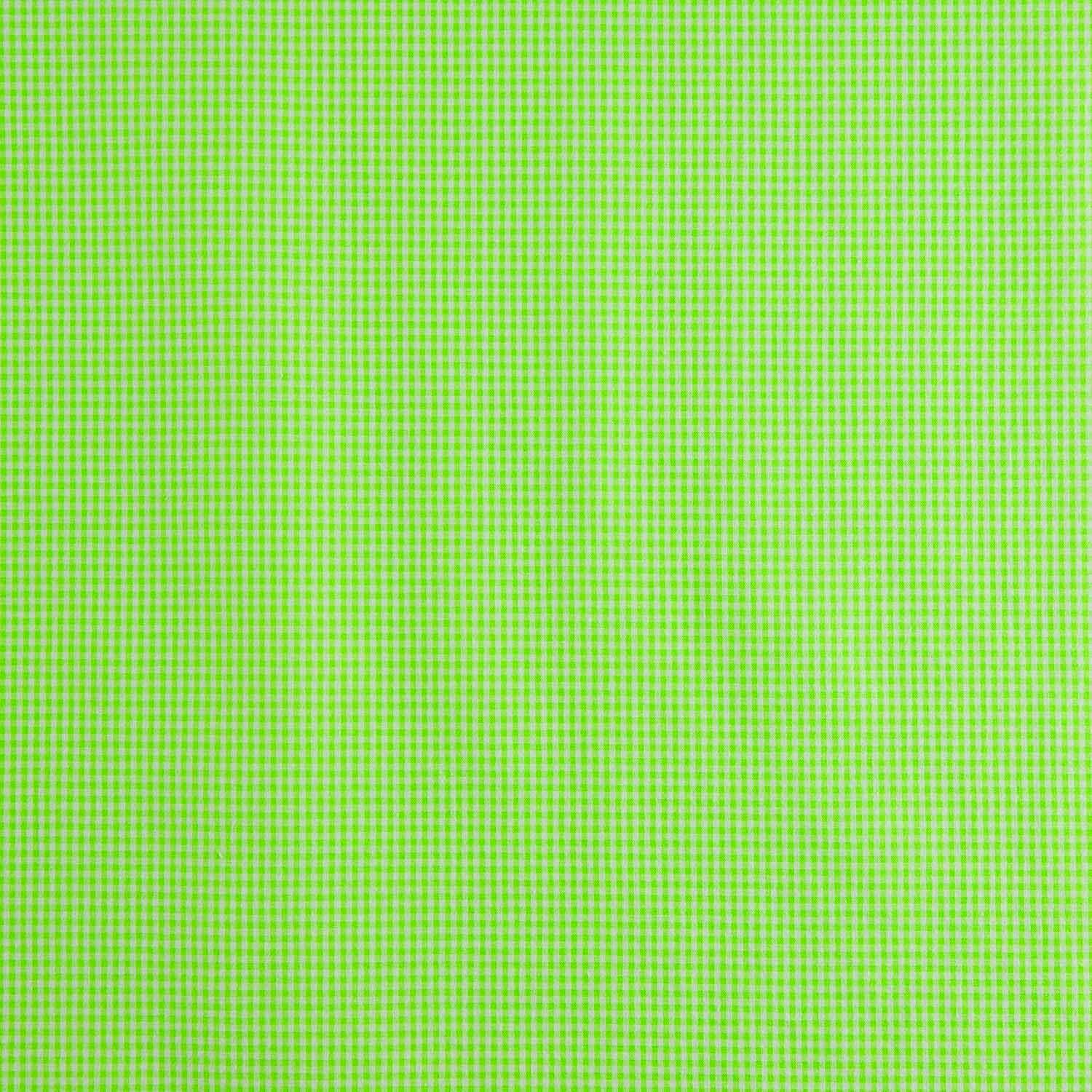 Neon Green Mini Check Seersucker Poplin - Ribes y Casals