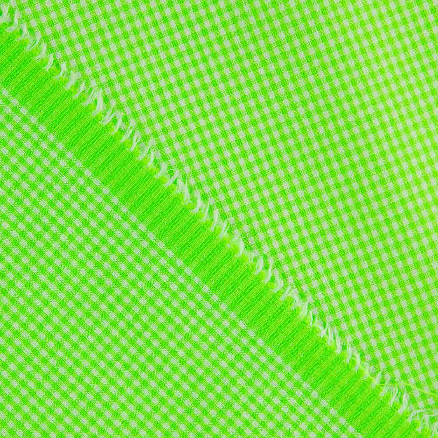 Neon Green Mini Check Seersucker Poplin - Ribes y Casals