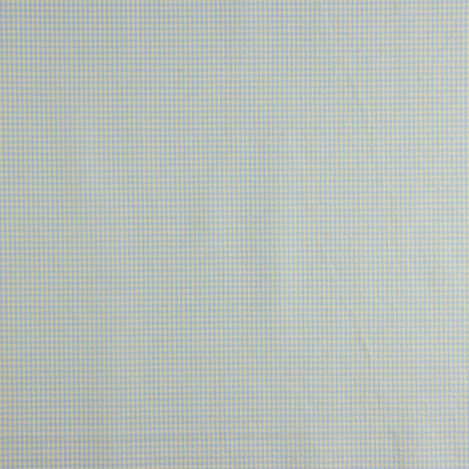 Soft Blue Mini Check Seersucker Poplin - Ribes y Casals