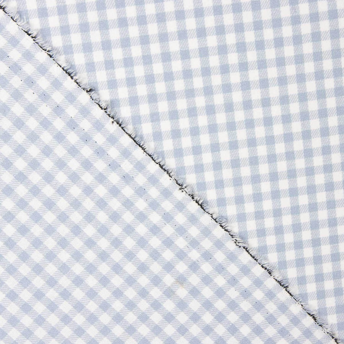 Soft Blue Gingham Cotton Flannel - Ribes y Casals