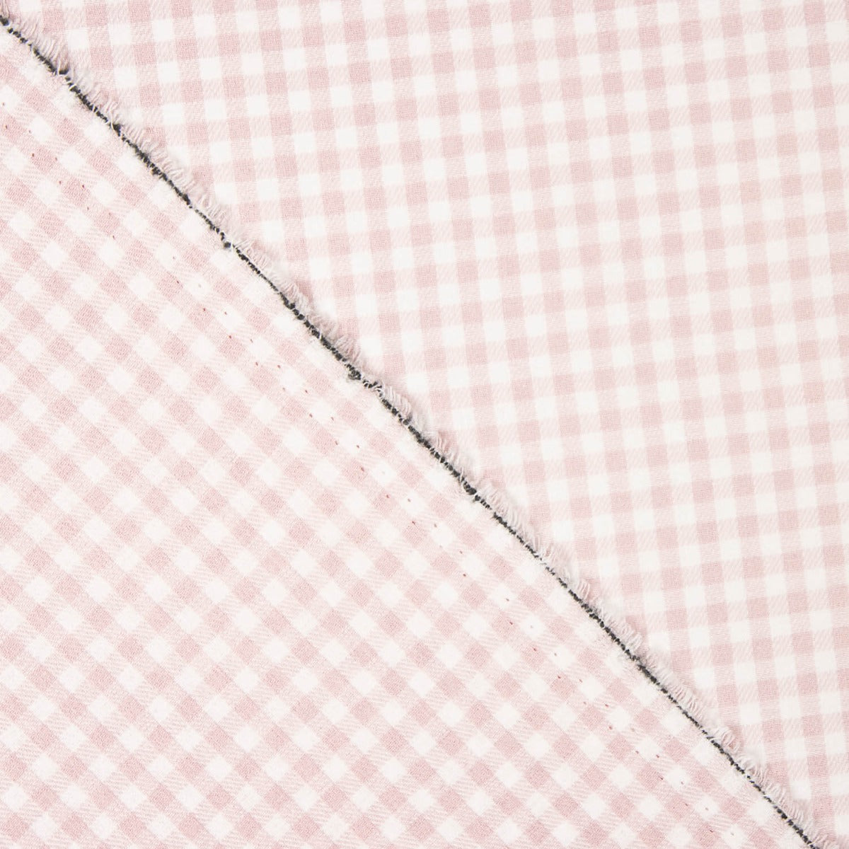 Soft Pink Gingham Cotton Flannel - Ribes y Casals