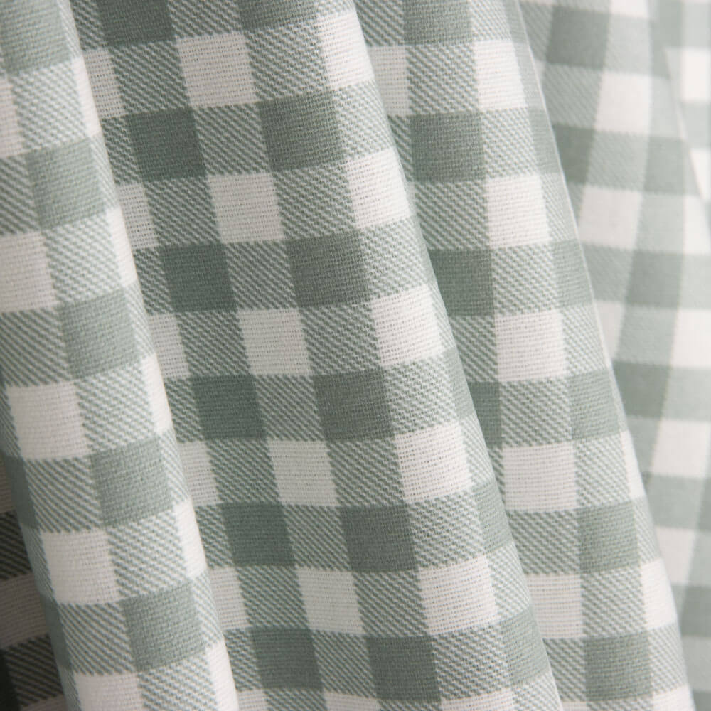 Fine Gingham Flannel in Sage Green - Ribes y Casals