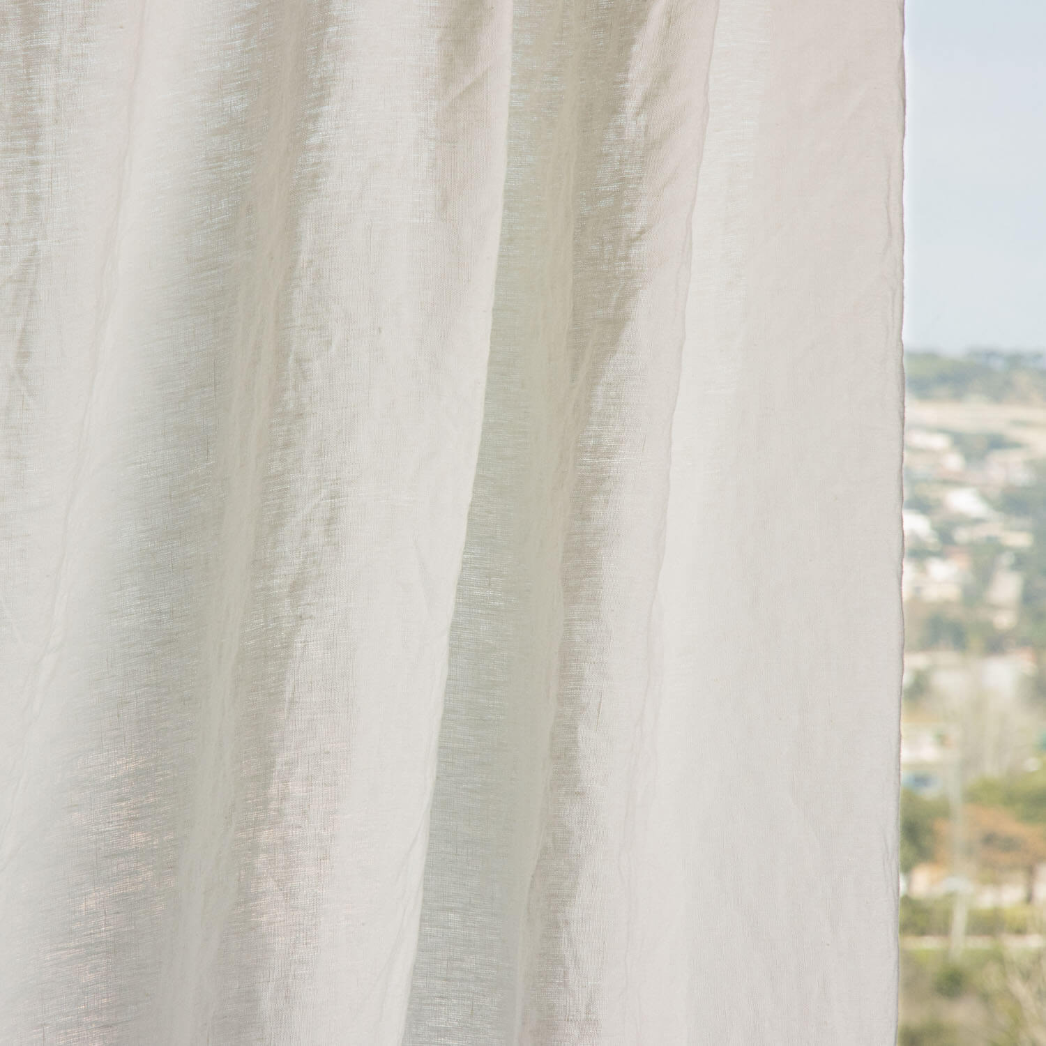 100% Natural White Linen Sheer - Ribes y Casals