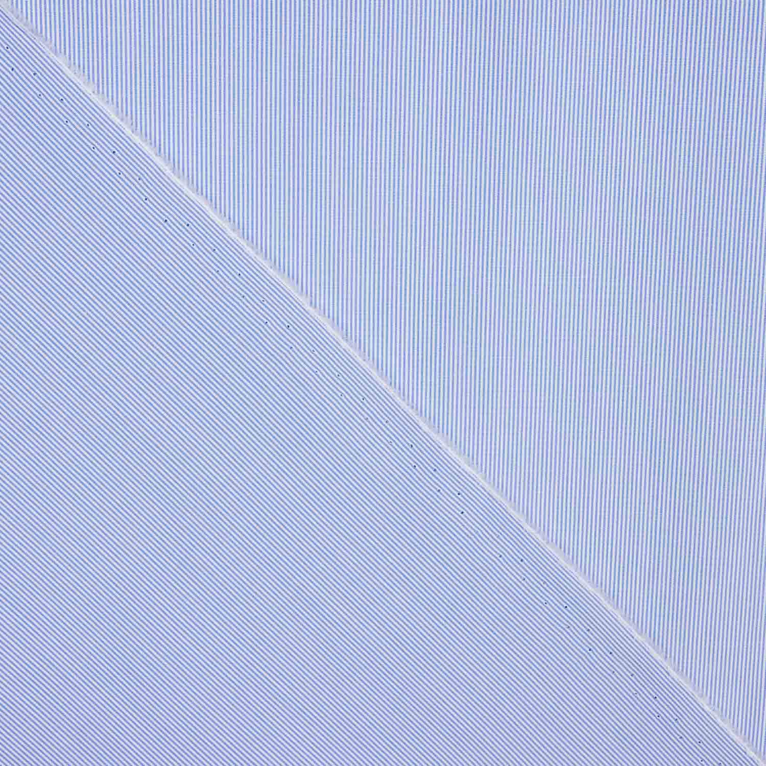 Blue and White Fine Striped Cotton Voile - Ribes y Casals