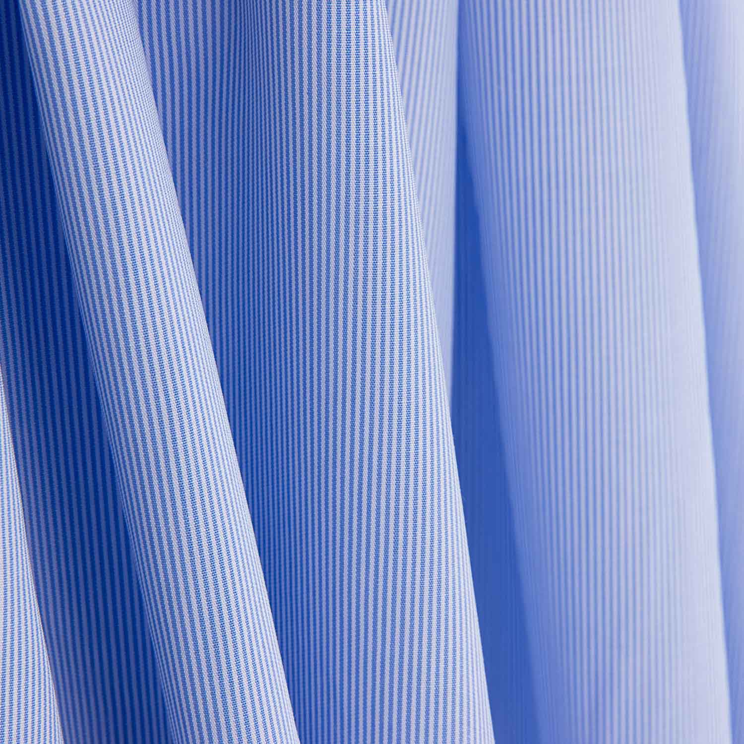 Blue and White Fine Striped Cotton Voile - Ribes y Casals