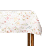 Soft Beige Floral Print Linen Tablecloth - Ribes y Casals