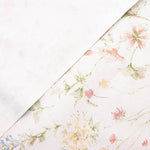 Soft Beige Floral Print Linen Tablecloth - Ribes y Casals