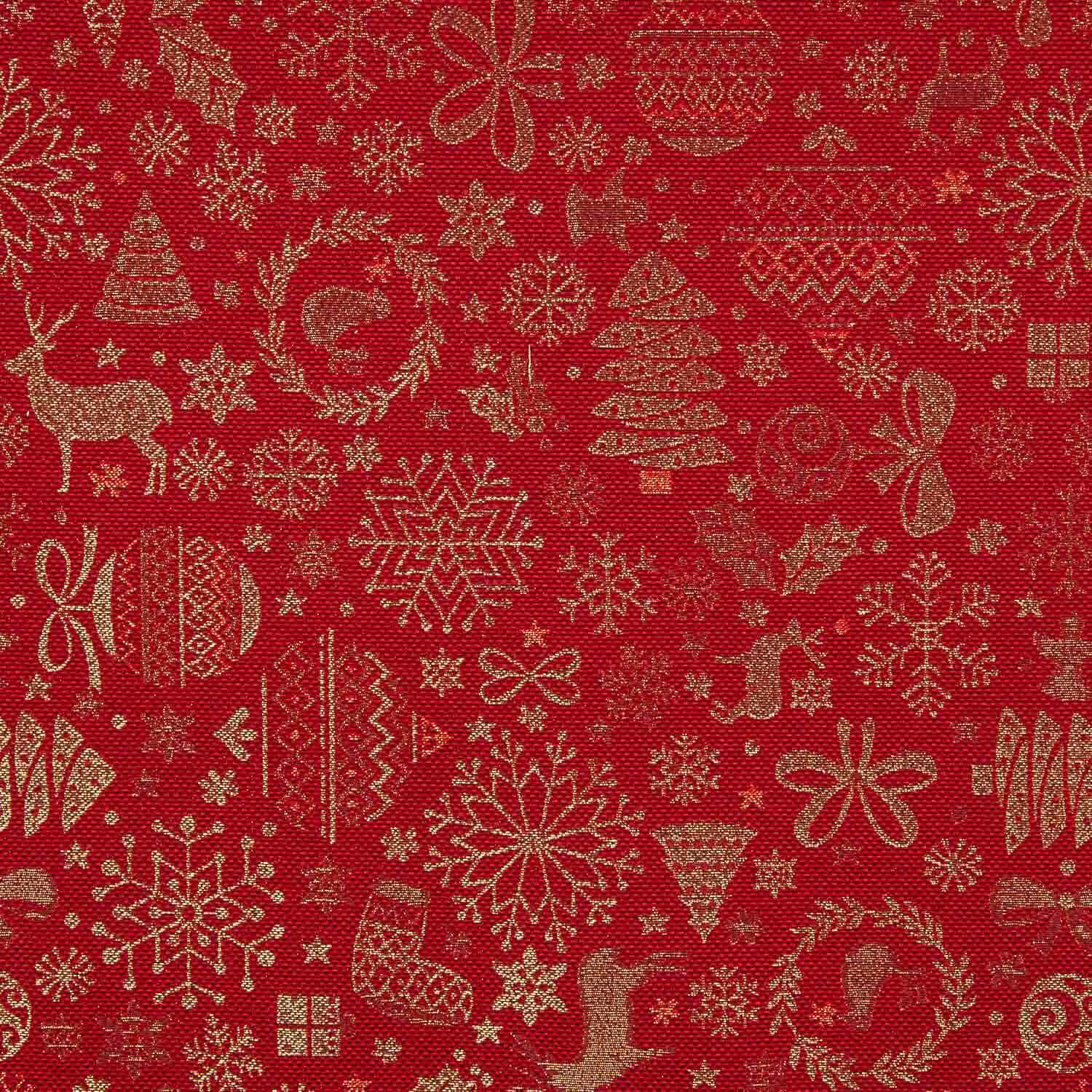 Red Lurex Christmas Jacquard Canvas - Ribes y Casals