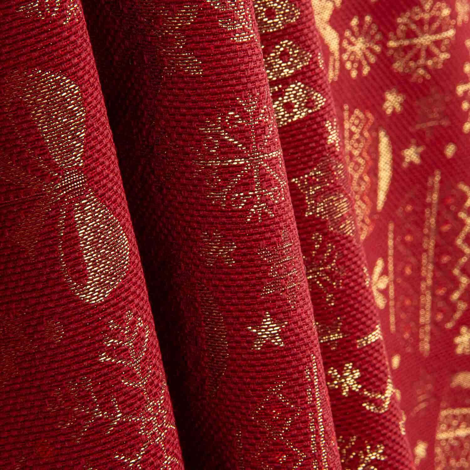 Red Lurex Christmas Jacquard Canvas - Ribes y Casals