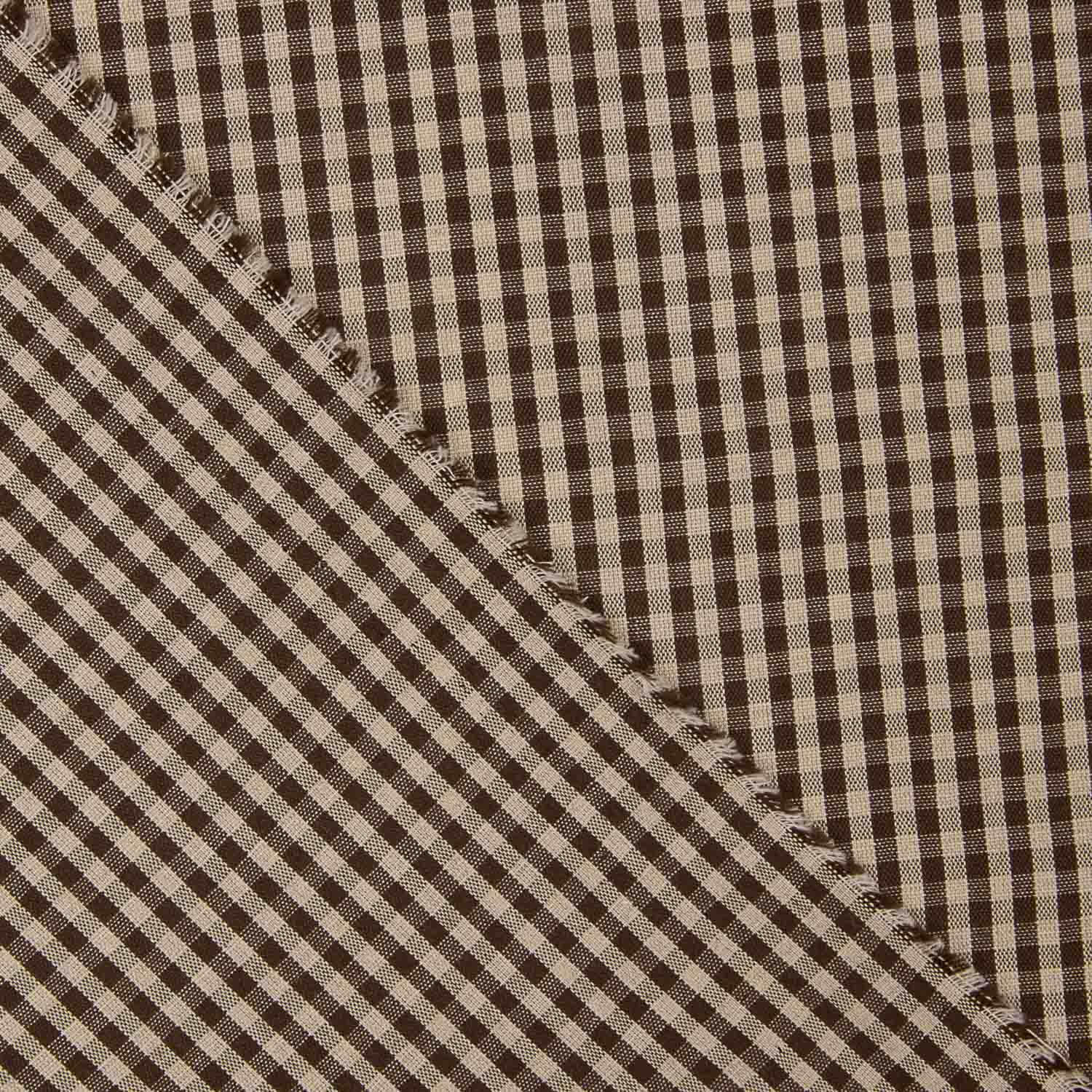 Brown-Camel Cotton Vichy - Ribes y Casals