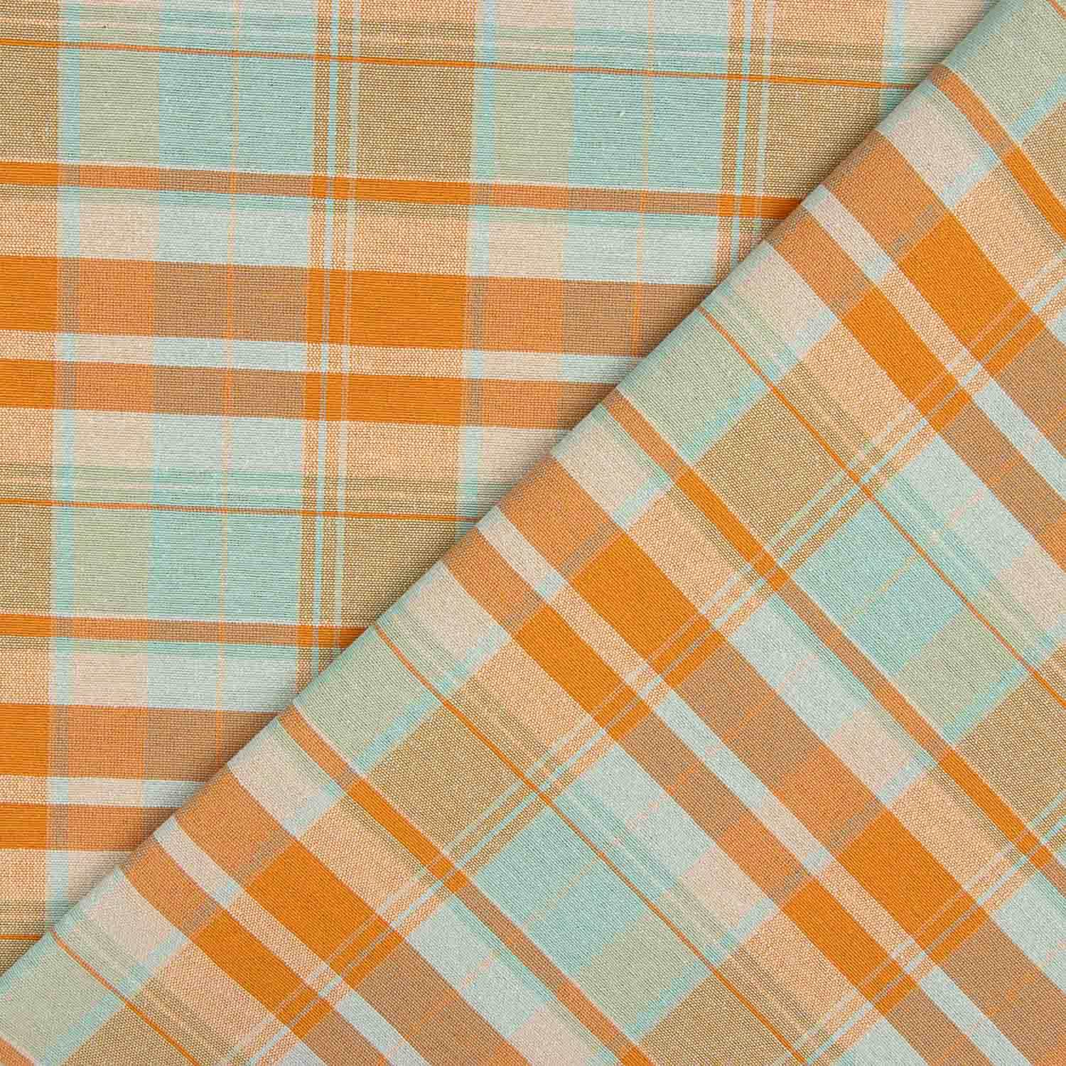 Fine Canvas, Orange and Mint Checks - Ribes y Casals