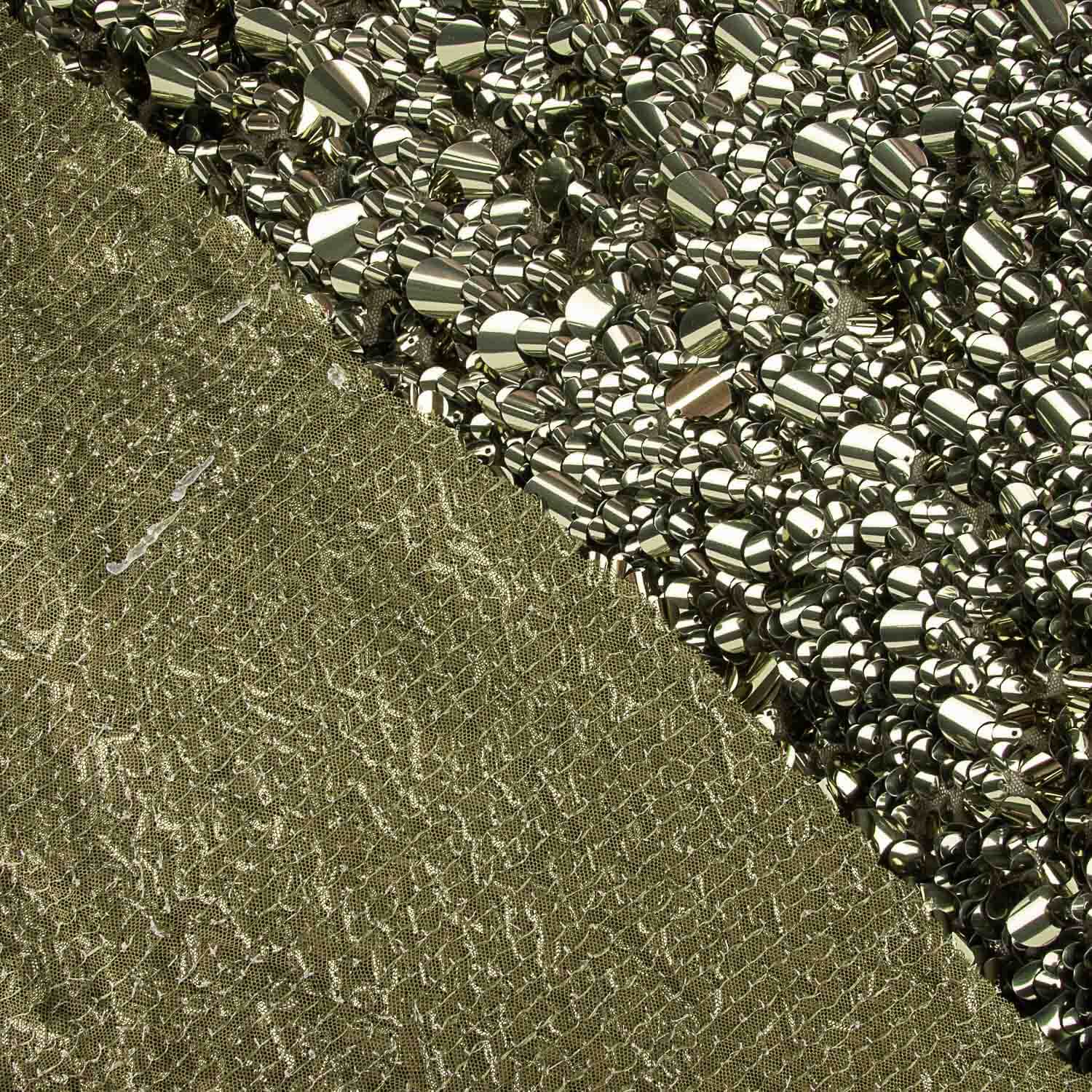 Military Green Lycra Sequins Shells - Ribes y Casals