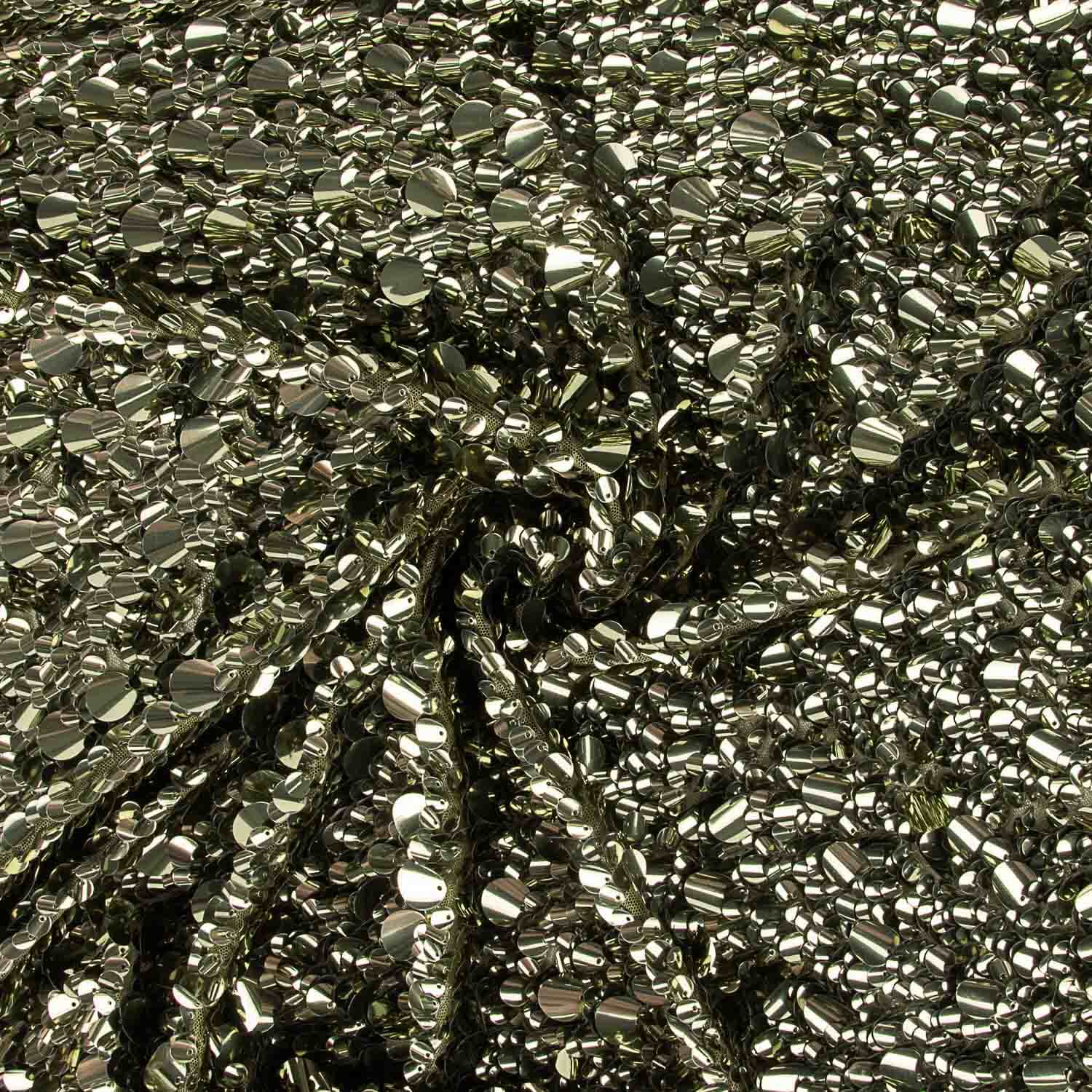 Military Green Lycra Sequins Shells - Ribes y Casals