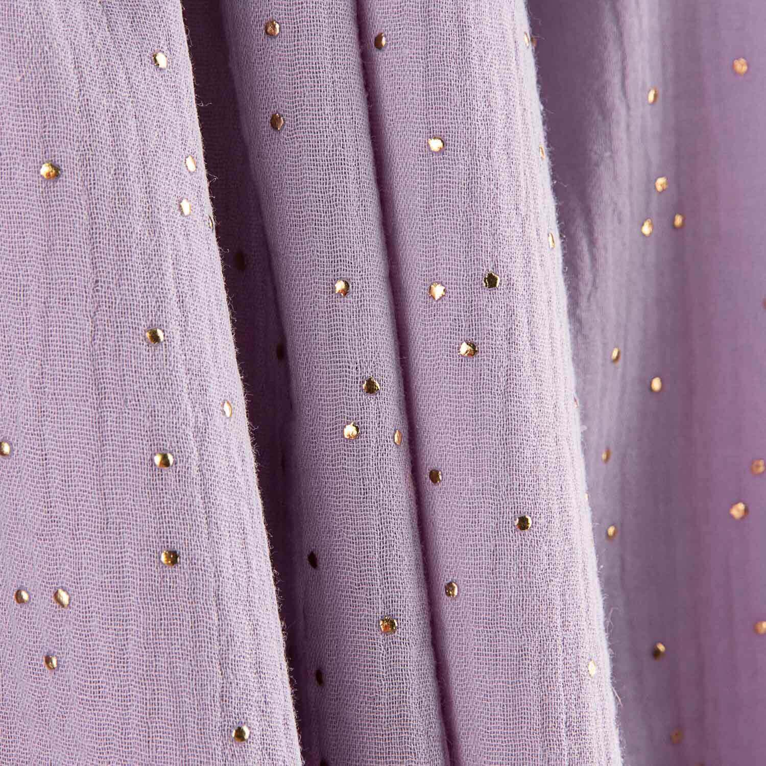 Light Lilac Constellation Lurex Cotton Fabric - Ribes y Casals