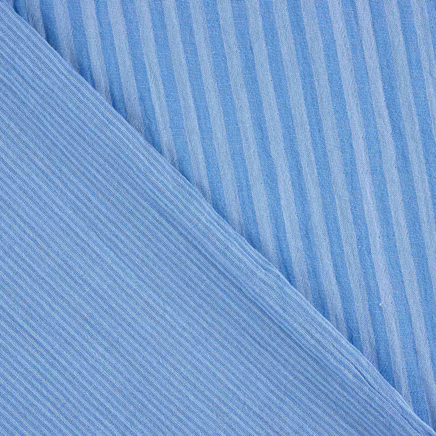 Double Gauze Muslin Striped Two-Tone Blue - Ribes y Casals