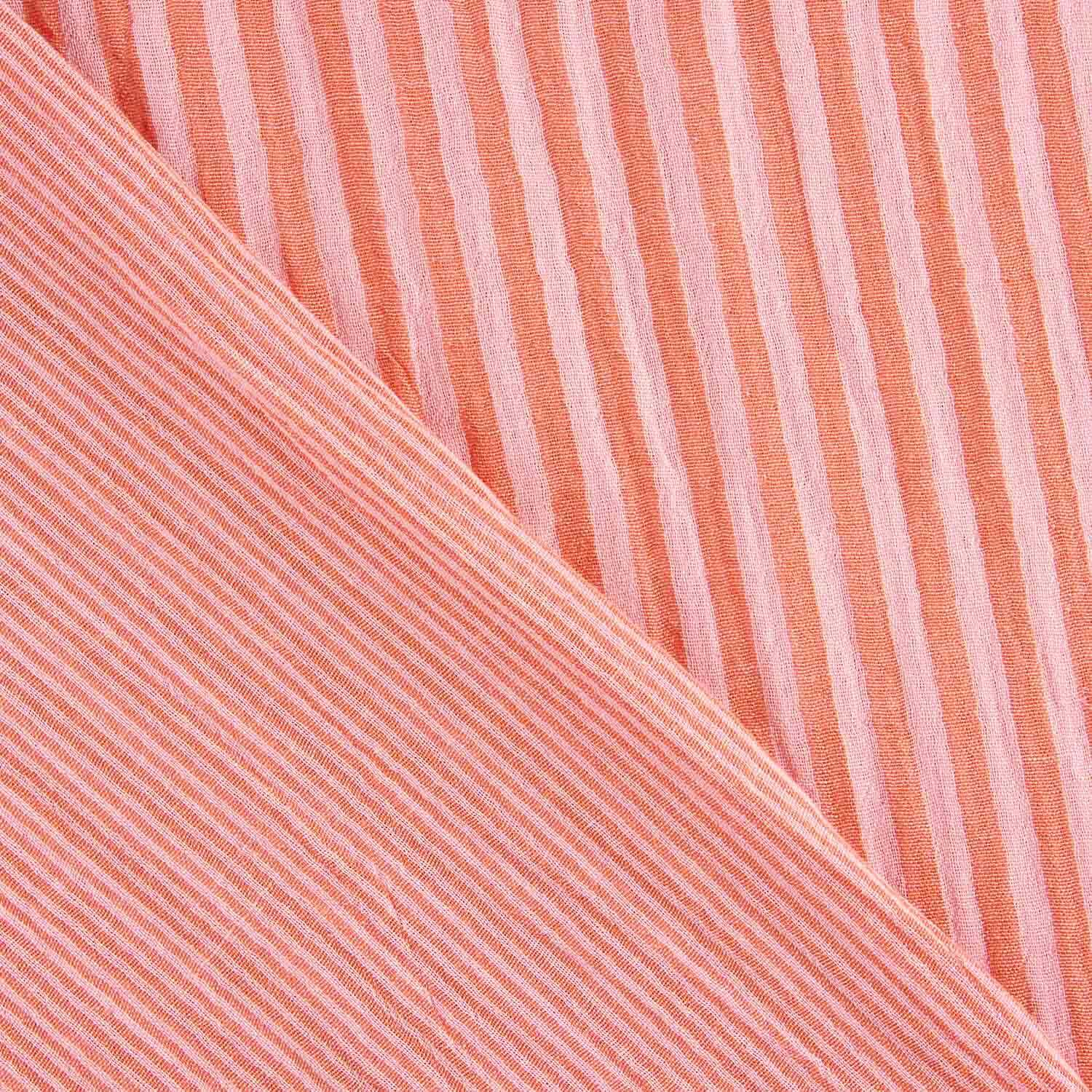 Double Gauze Muslin Striped Two-Tone Red - Ribes y Casals