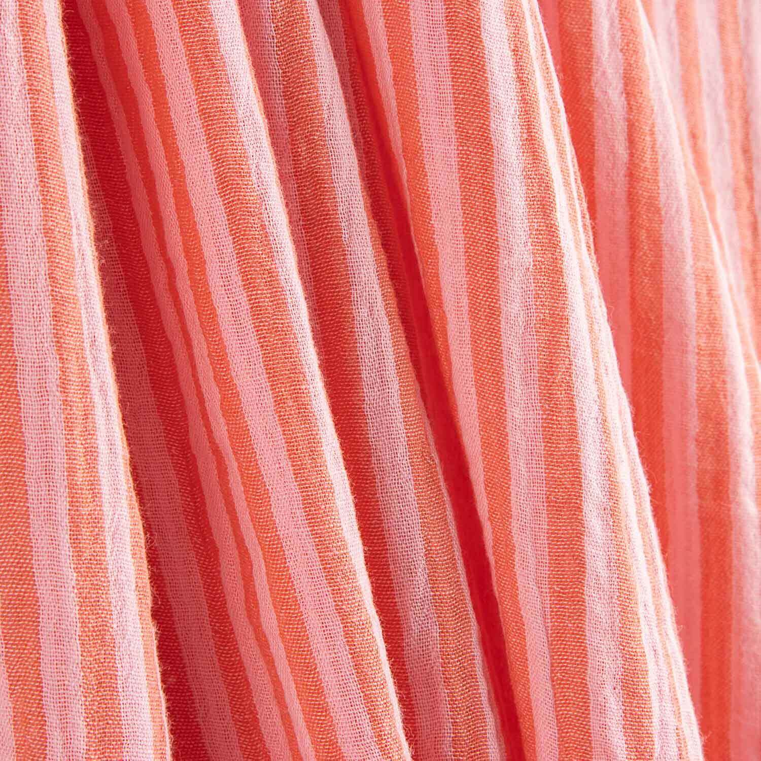 Double Gauze Muslin Striped Two-Tone Red - Ribes y Casals