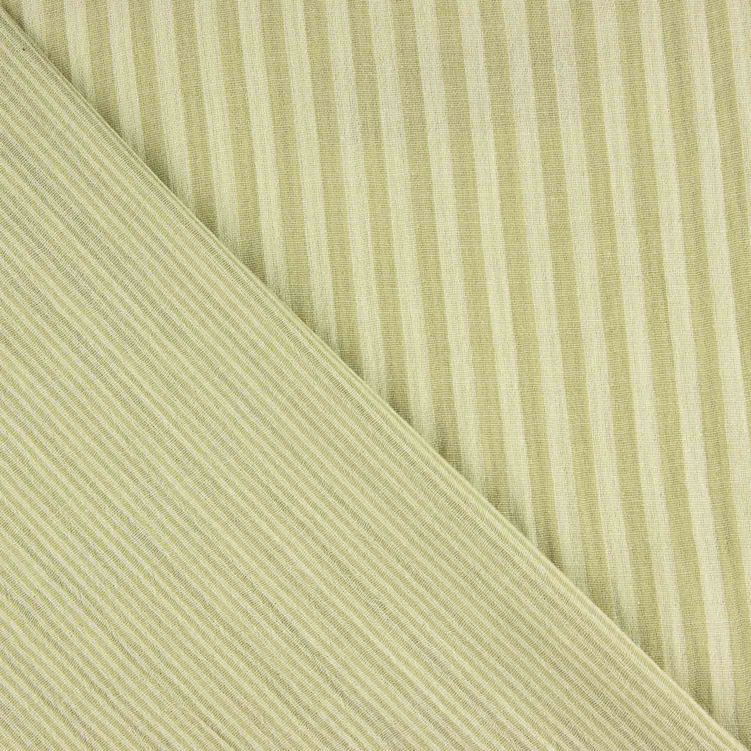 Double Gauze Muslin Striped Two-Tone Green - Ribes y Casals