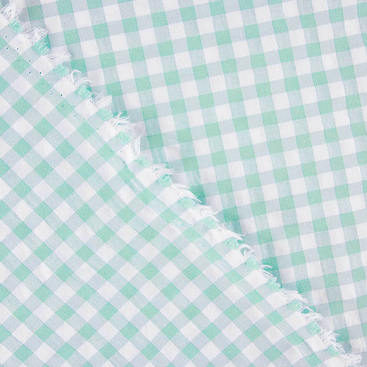 Soft Green Checks Seersucker - Ribes y Casals